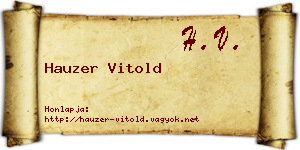 Hauzer Vitold névjegykártya
